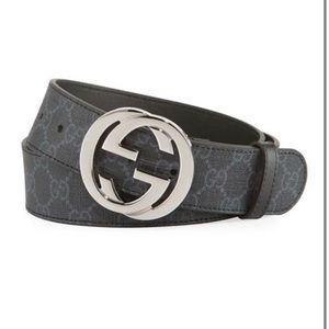 Gucci belt supreme pattern black and grey